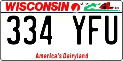 WI license plate 334YFU