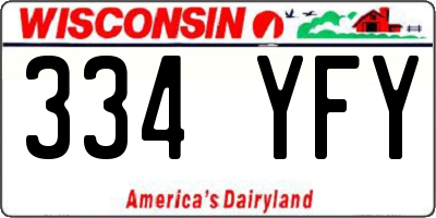 WI license plate 334YFY