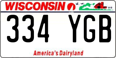 WI license plate 334YGB