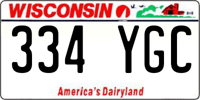 WI license plate 334YGC