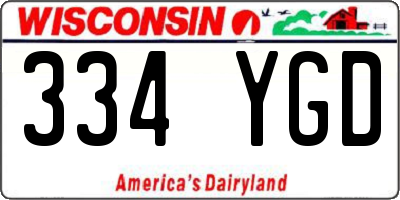 WI license plate 334YGD
