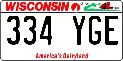 WI license plate 334YGE