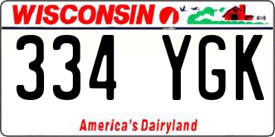 WI license plate 334YGK