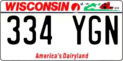 WI license plate 334YGN