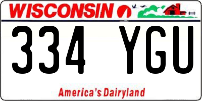 WI license plate 334YGU