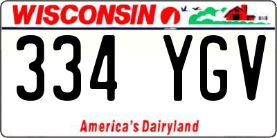 WI license plate 334YGV