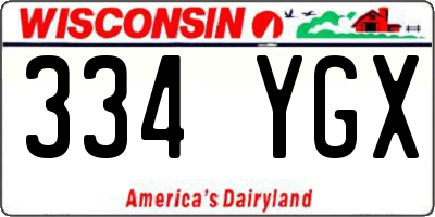 WI license plate 334YGX