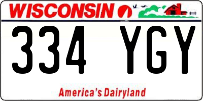 WI license plate 334YGY