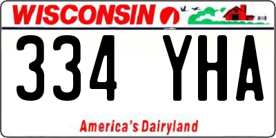 WI license plate 334YHA