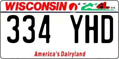 WI license plate 334YHD