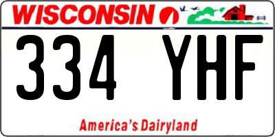 WI license plate 334YHF