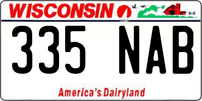 WI license plate 335NAB