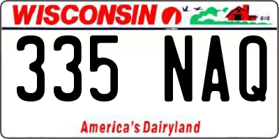 WI license plate 335NAQ