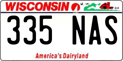 WI license plate 335NAS