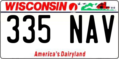 WI license plate 335NAV