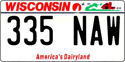 WI license plate 335NAW