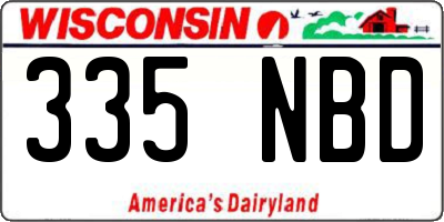 WI license plate 335NBD