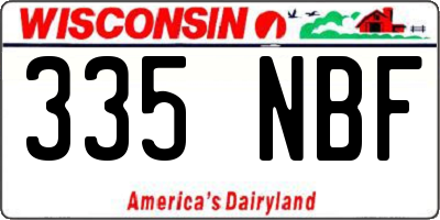 WI license plate 335NBF