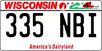 WI license plate 335NBI