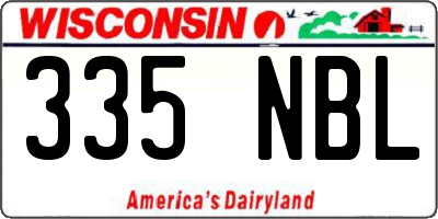 WI license plate 335NBL