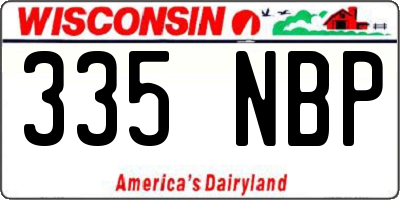 WI license plate 335NBP