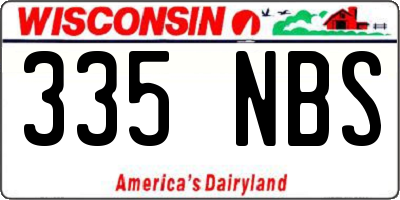 WI license plate 335NBS