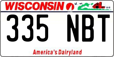 WI license plate 335NBT