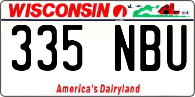 WI license plate 335NBU