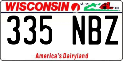 WI license plate 335NBZ