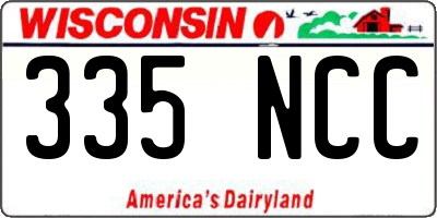 WI license plate 335NCC