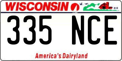 WI license plate 335NCE
