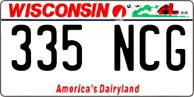 WI license plate 335NCG