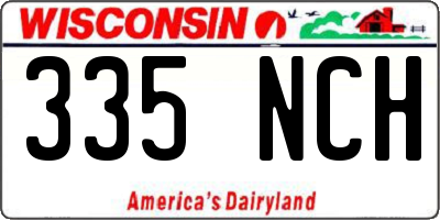 WI license plate 335NCH