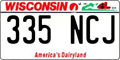 WI license plate 335NCJ