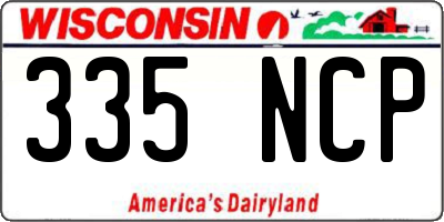 WI license plate 335NCP