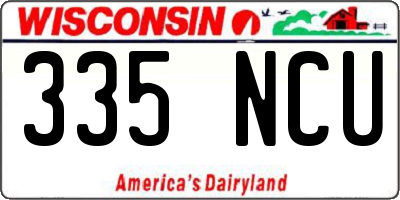 WI license plate 335NCU