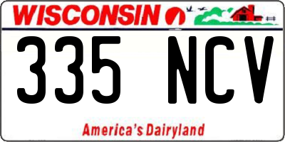 WI license plate 335NCV