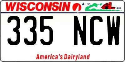 WI license plate 335NCW
