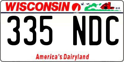 WI license plate 335NDC