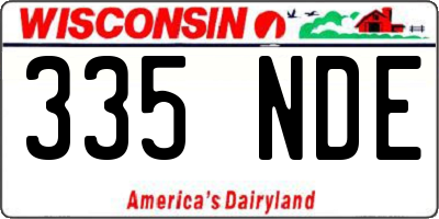 WI license plate 335NDE