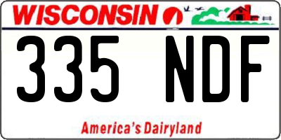 WI license plate 335NDF