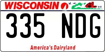 WI license plate 335NDG