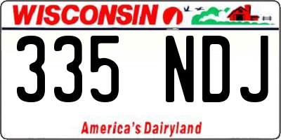 WI license plate 335NDJ