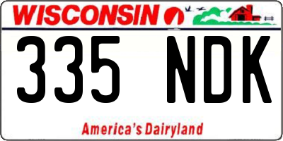 WI license plate 335NDK