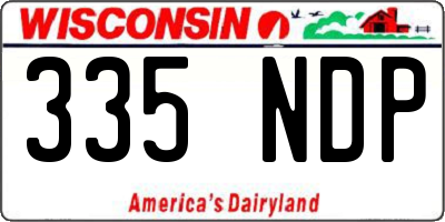 WI license plate 335NDP
