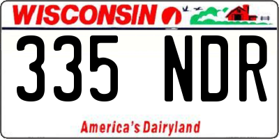 WI license plate 335NDR