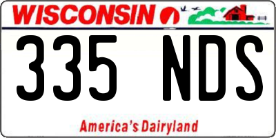 WI license plate 335NDS