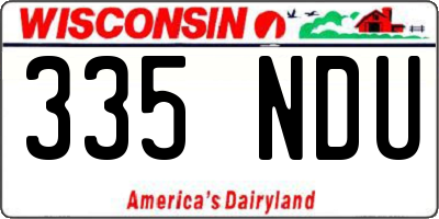 WI license plate 335NDU