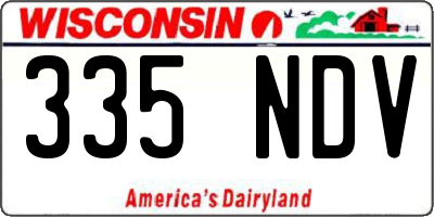 WI license plate 335NDV