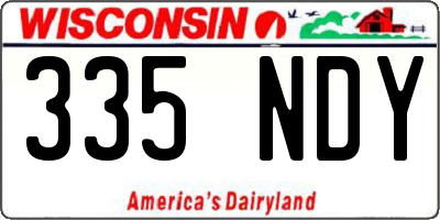 WI license plate 335NDY
